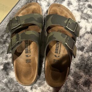 Birkenstock Green Camouflage Sandals